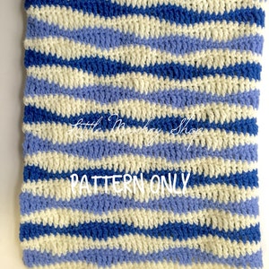 Baby Blanket Crochet PATTERN Wave Stitch Crochet Baby Blanket Pattern Benjamin Baby Blanket Pattern zdjęcie 6