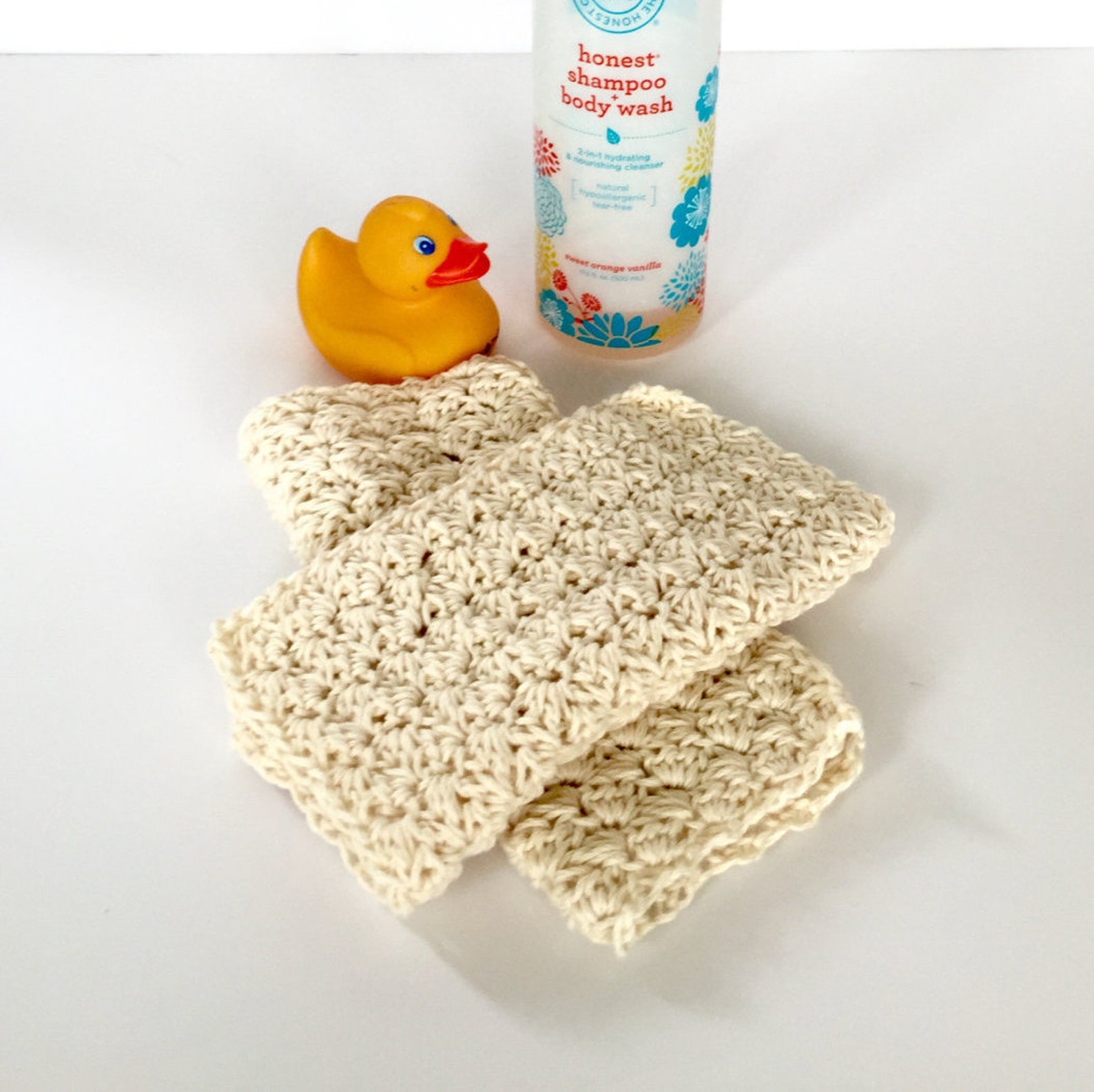 Crochet Kit Baby Washcloths Organic Cotton Yarn Crochet Etsy