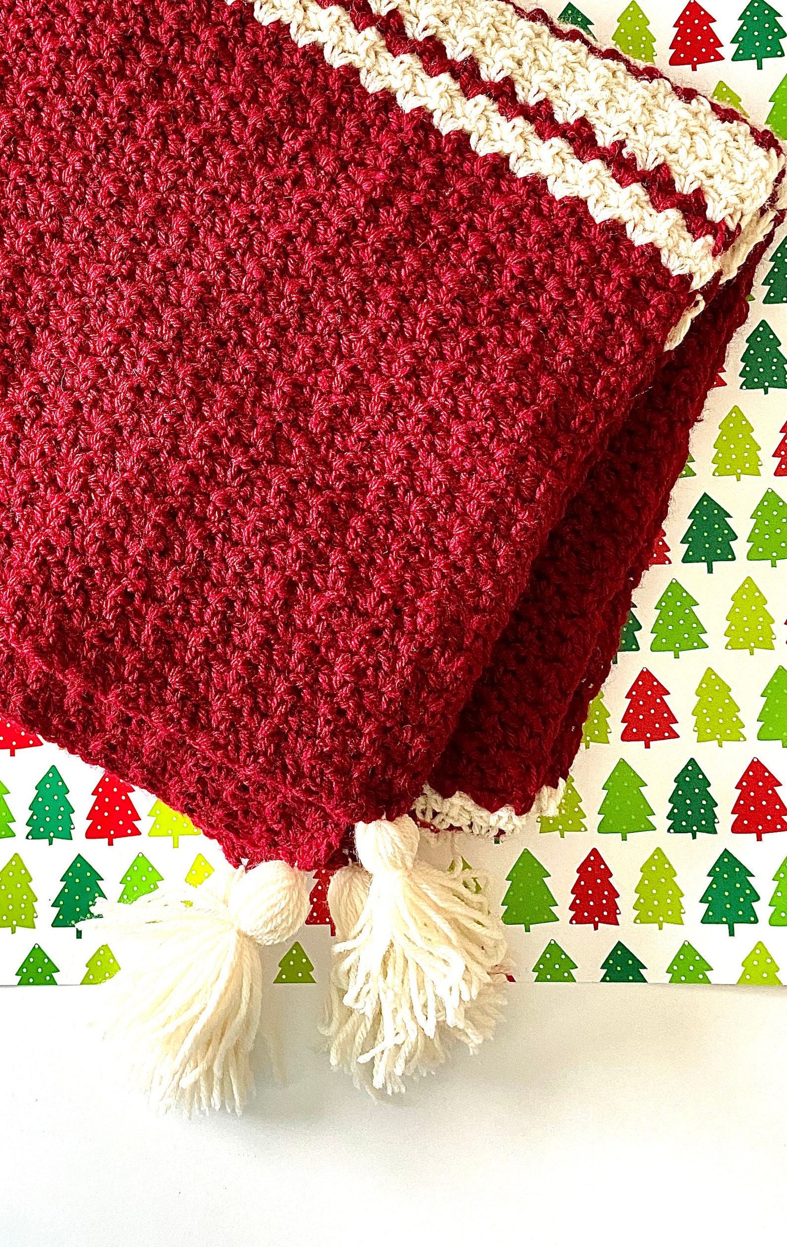 Candy Cane Throw Crochet PATTERN Holiday Christmas Afghan Etsy