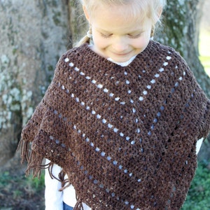Crochet Poncho PATTERN - Bohemian - Poncho Pattern - fringes - Sizes 2/3, 4/6, 8/10, 12/14, adult S, M, L,XL