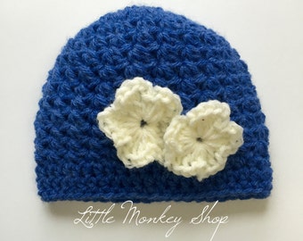 Crochet Hat PATTERN - Flower Hat Crochet Pattern - Beanie in 8 sizes -  Aleah's Hat with Flower