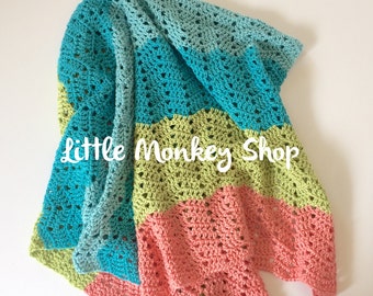 Crochet PATTERN Blanket - Baby Crochet Pattern - Beach Baby Design - Easy Baby Blanket Crochet Pattern