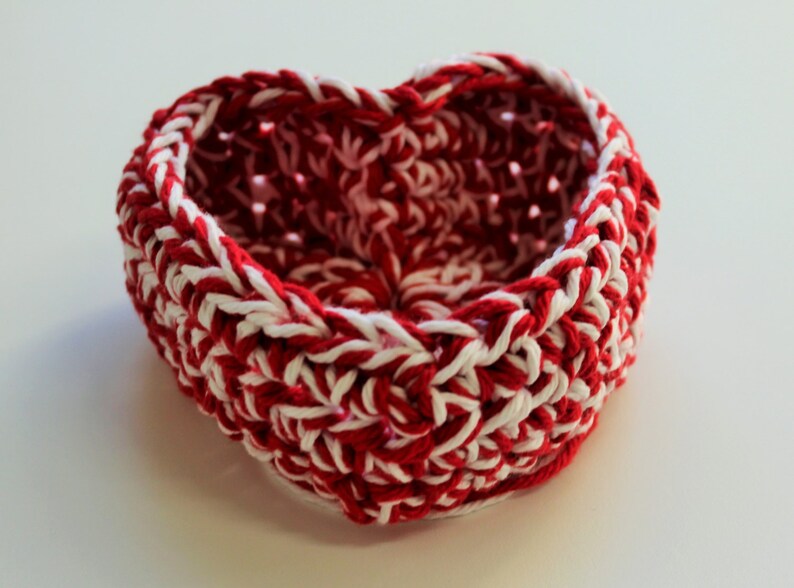 Crochet PATTERN Heart Basket Home Decoration Crochet Pattern Heart Basket Happy Valentine's Day image 6