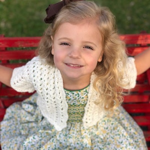 Lilly's Spring Cardigan CROCHET PATTERN - Easy Spring Cardigan - Easter Sweater Crochet Pattern for Girls - Cropped cardigan pattern image 4