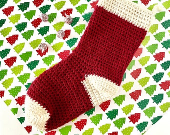 Christmas Stocking Crochet PATTERN - Holiday Christmas Decoration - Stocking Pattern - Simple Holiday decor