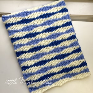 Baby Blanket Crochet PATTERN Wave Stitch Crochet Baby Blanket Pattern Benjamin Baby Blanket Pattern image 2