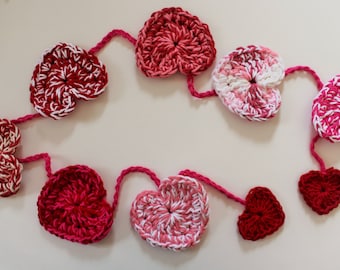 PATRÓN Crochet Guirnalda de Corazón - Empavesado- Guirnalda de Corazón- Fiesta de San Valentín o Decoración del Hogar - Guirnalda de Corazón de Ganchillo