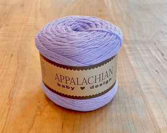 Appalachian Baby Design Organic cotton yarn  Cream, Pink, Blue, Silver, Doe, Blush, Sky Blue, Indigo, Red, Green, Lavender sport weight yarn
