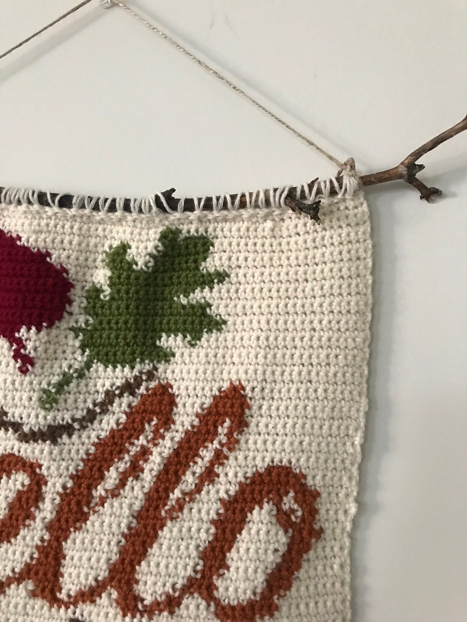 Hello Fall Wall Hanging Crochet PATTERN Fall Crochet Pattern Etsy