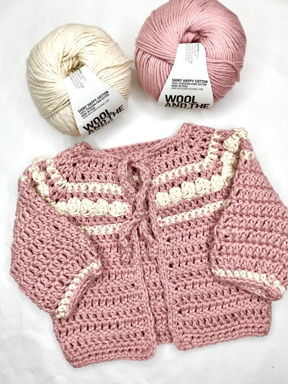 【2plan】Clover Crochet Short Sleeve Cardigan Girls Cardigan Crochet PATTERN - Easy Short Sleeve or Long