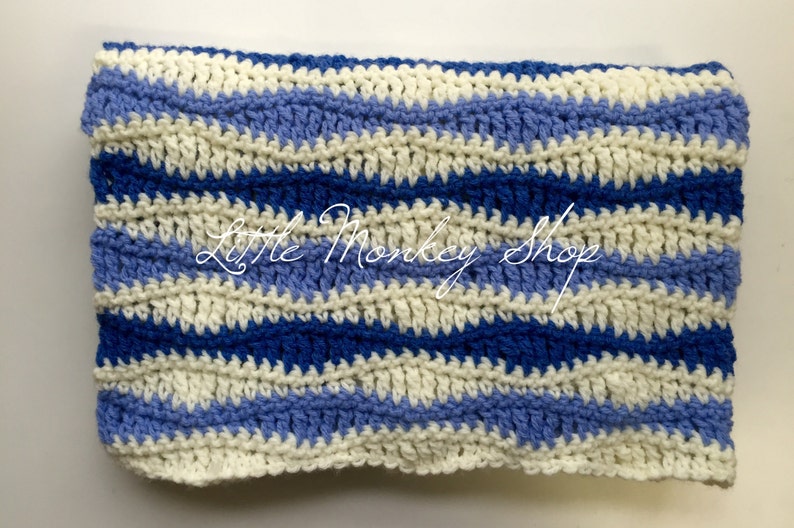 Baby Blanket Crochet PATTERN Wave Stitch Crochet Baby Blanket Pattern Benjamin Baby Blanket Pattern zdjęcie 5