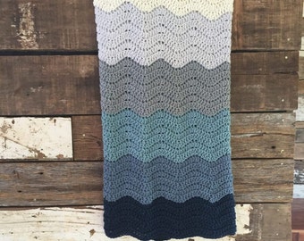 Crochet PATTERN Blanket, Wedding gift Colors, Crochet Blanket PDF, Ripple Afghan Crochet Pattern - the Wedding Blanket crochet pattern