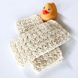 Crochet Kit Baby Washcloths - Organic cotton yarn - Crochet Kit Baby Washcloths - Spa Cloths - Beginner Friendly
