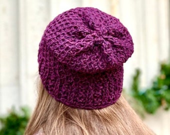 New Year Hat CROCHET PATTERN - Tunisian Crochet Pattern - Worked in the round - no sewing - 4 sizes Baby - Adult