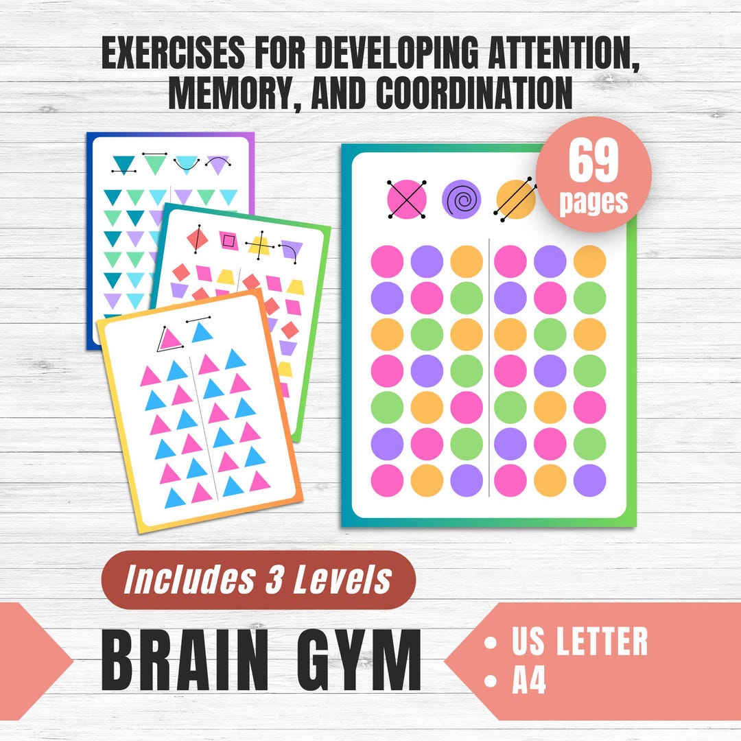 Brain Gym Activity Book for Kids | PDF Printable Memory, Attention ...