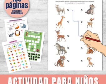 Paquete de actividades de verano en para niños | Fichas para preescolar | Imprimibles educativos | Juegos para niños pequeños| Libro ocupado