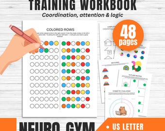 Neuro-Exercises Workbook for Kids, Brain Balance Activity Pages, Preschool Fine Motor Skills, Left and Right Brain Integration