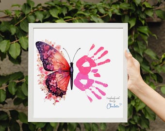 Mother's Day Handprint Craft for Kids| Gift for Mom| Printable Butterfly Keepsake| DIY Gift from Child for Mom, Grandma | Father's Day Craft