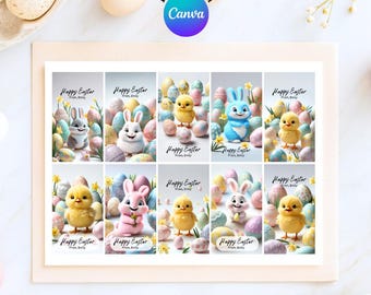 Editable Cute Easter Gift Tags | Easter Printables| Kids Easter Basket| Printable Easter Tag| Printable Treat Bag Tag| Basket Tag for Easter
