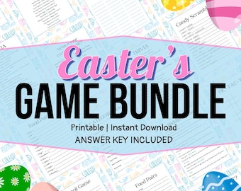 Easter Games Bundle | Easter Games for Kids & Adults | Easter Activities| Printable Classroom Easter Game for Kids| Family Easter Game | E06