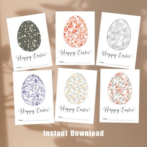 Happy Easter Printable Cards Bundle | Digital Download Happy Easter Greeting Card | Easter Cards | Card For Friend | Floral Easter Egg Card