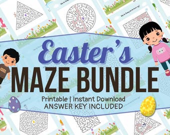Easter Maze Printable | Easter Games | Easter Activities for kids | Indoor Games | Easter Activity | Spring Kids Party Game | Maze Game