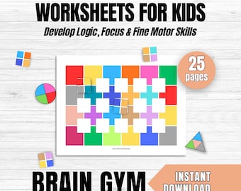 Brain Gym Color Matching Game | Printable Color Activity for Kids | Montessori Preschool Worksheet | Toddler Fine Motor Skills PDF