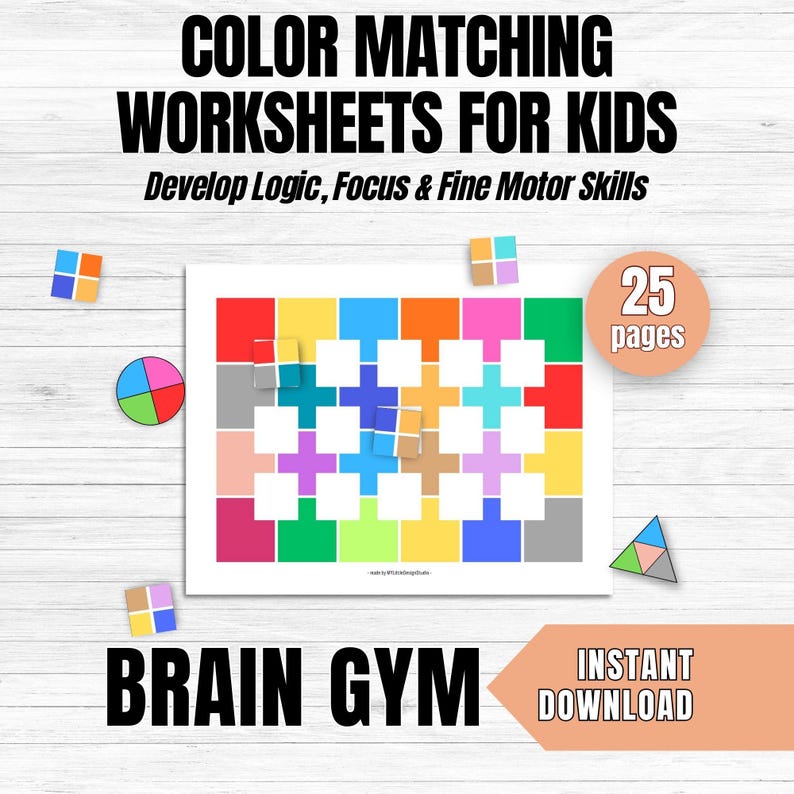 Brain Gym Color Matching Game | Printable Color Activity for Kids ...