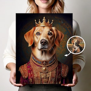 Royal Pet Portrait | Dog & Cat Portraits| Pet Lover Gift| Renaissance Portrait from Photo |Pet Memorial Artwork | Digital Art Idea |Wall Art