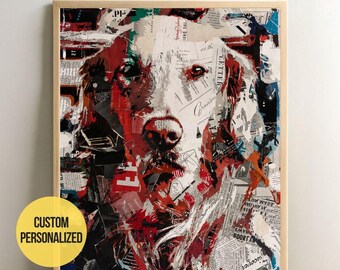Custom Newspaper Digital Wall Art | Personalized Pet Memorial Art, Portrait from Photo, Unique Gift for Pet Lovers, Trendy Decor | Gift Idea