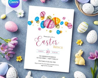 Easter Egg Hunt Invitation | Easter Egg Invite | Easter Invitation Editable | Bunny Invite| Easter Party Invitation |Easter Instant Download