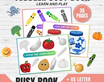 Busy Book Printable | Toddler Learning Binder | Homeschool Resources | Montessori Learning Through Play | Quiet Book | Preschool Activities