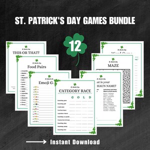 St Patricks Day Printable Games| St Patricks Games Bundle| St Patricks Day Kid Games| St Paddy&#39;s Day Activities| St Patricks Classroom Games