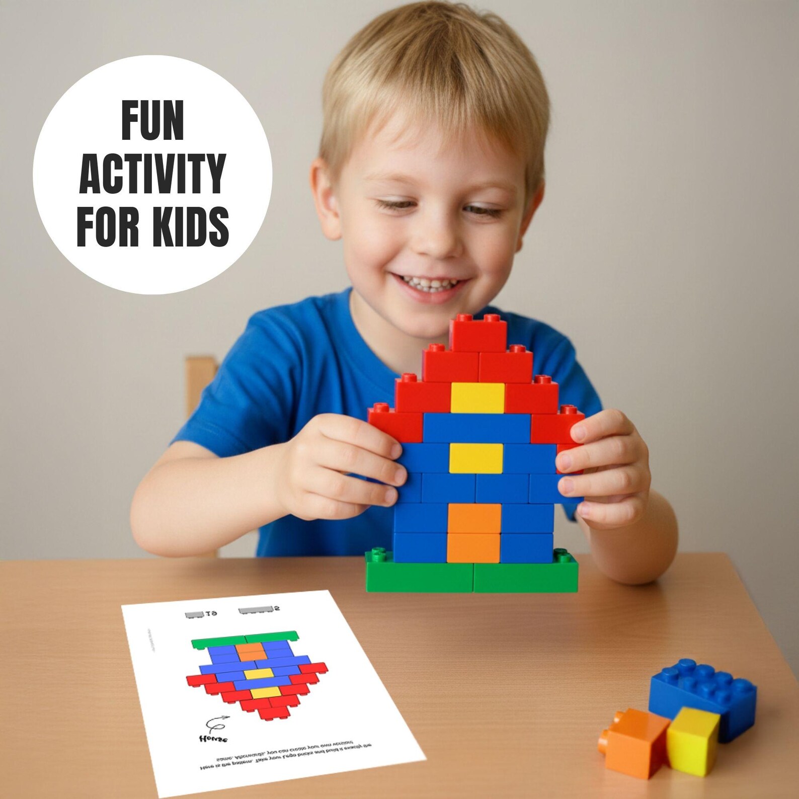 Brick Pattern Cards for Kids – Printable Build & Colour Worksheets ...