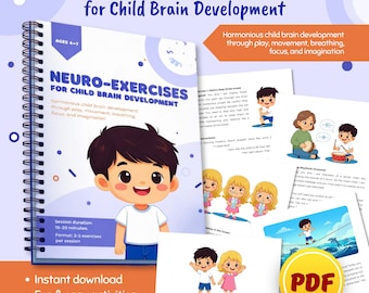 Neuro-Exercises for Kids| Printable Brain Development Activity Book | Daily Mindfulness & Movement | Kids Yoga, Focus Drills | Learning PDF