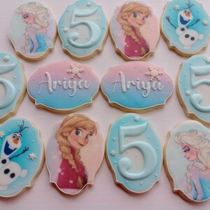 1 Dozen Frozen Birthday Sugar Cookies
