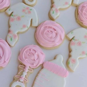 1 Dozen Baby girl baby shower cookies