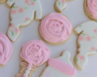 1 dúzia de biscoitos para chá de bebê de menina