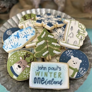 1 Dozen Winter Onederland Sugar Cookies