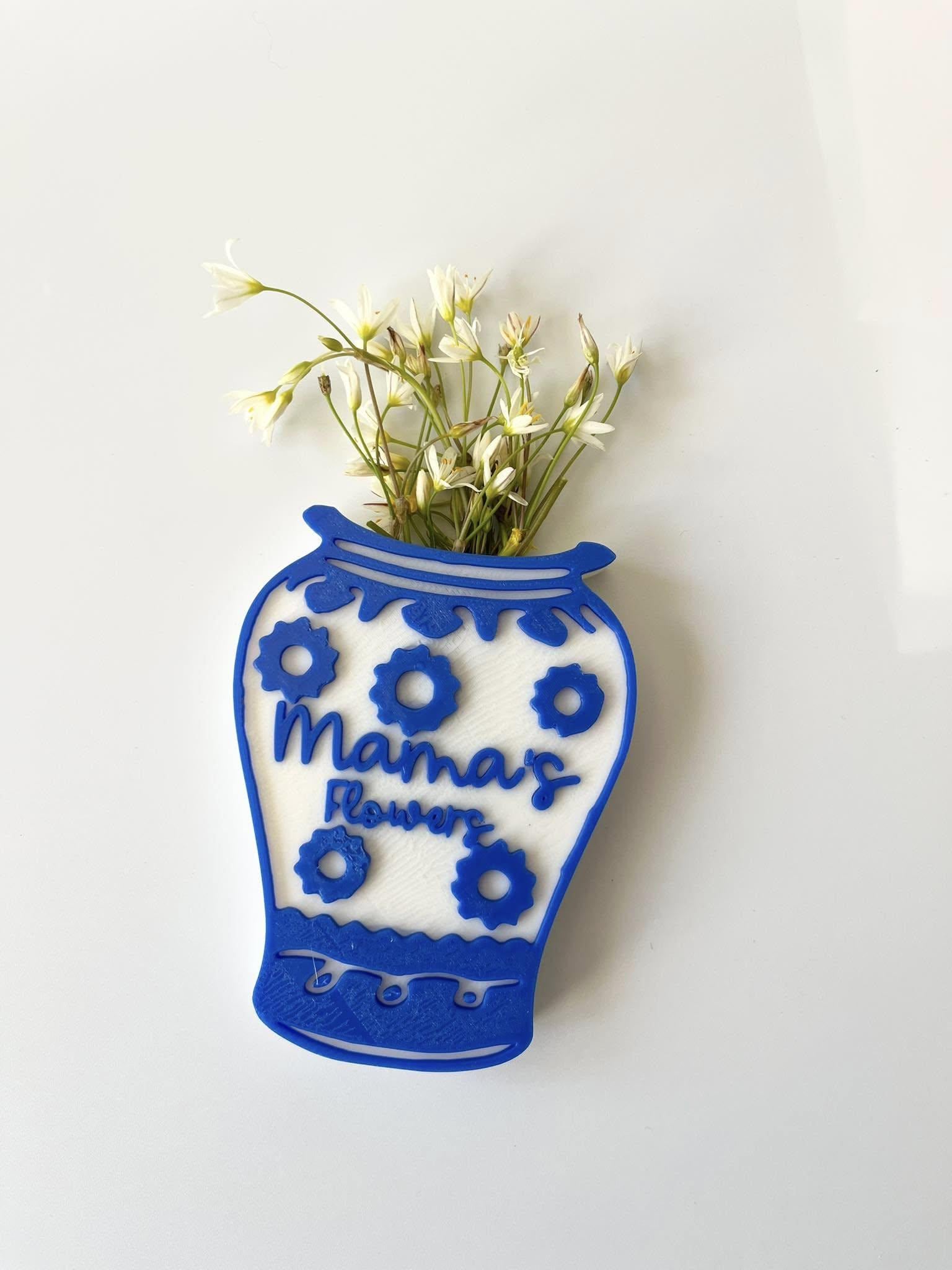 Chinoiserie Magnet Vase Flower Holder Mothers Day Nana Wildflowers