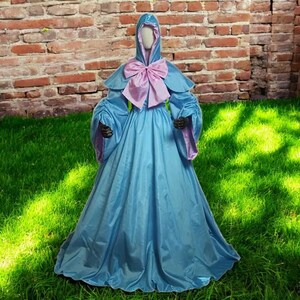 sachin and babi light blue dress Cinderella Kids Costume Cape Apron Set Cinderella Fairy Godmother Costume  Set main image 1