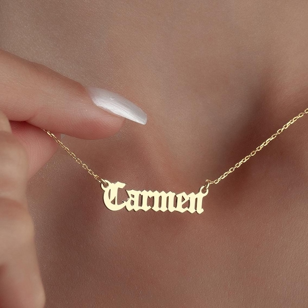 Nameplate Necklace 9ct Gold Name Plate Necklace With Underline