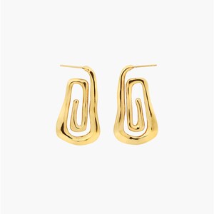 Gold spiral hoop earrings Cléo sterling silver swirl twist earrings 24K gold plated statement earrings trendy earrings women summer jewelry