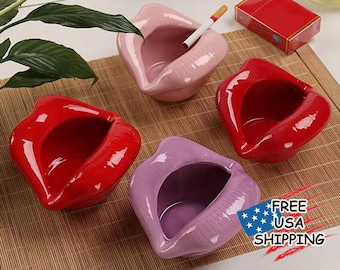 Cute Lips Ashtray | Living Room | Creative Decor | Ceramic Decor | Funny ashtray For girlfriend boyfriend | Tobacco Smoke Stoner Gifts