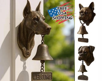 Dog Door Bell, Dachshund dog Welcome Bell, Sausage Dog Head decorative Doorbell Pet, Outdoor Decor, Front Door, Dog Lover Gift, Garden Bell