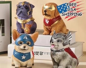 Adorable Dog Piggy Bank – Cute Resin Dog Saving Box – Pet Style Coin Bank – Modern Dog Figurine for Kids & Home Decor Gift