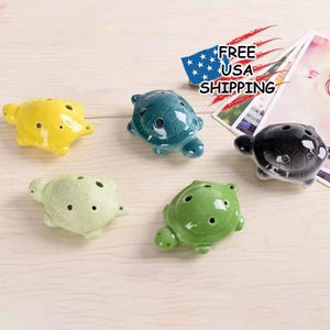 Ocarina Ceramic 6 Hole Tortoise Small Pottery Flute Alto AC Tone, Music Toys, Turtle Figurine, tortoise Ocarina, Unique Gift, Music Lovers