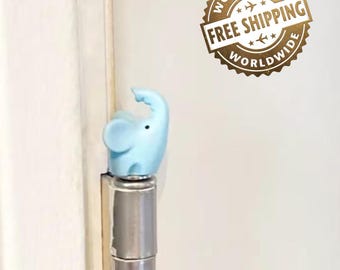 1Pc Cute Animel Door Hinges Figurines – Magnetic Cabinet Decorative Statue for Home, Office Decor, Festival Decor, Elephant Topper, Candy