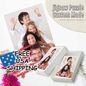 Puzzle personnalisé - En bois ou carton de qualité supérieure, 300/500/1000 pièces, cadeau personnalisé pour enfants, adultes, famille ou occasions spéciales