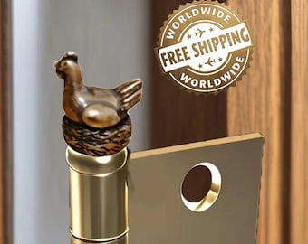 1Pc Bronze Animal Door Hinges Figurines – Chicken Magnetic Cabinet Decorative Statue for Home, Office Decor, Festival Decor, Bird, Bee, Bat